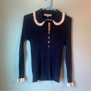 LOFT blue collared shirt with buttons